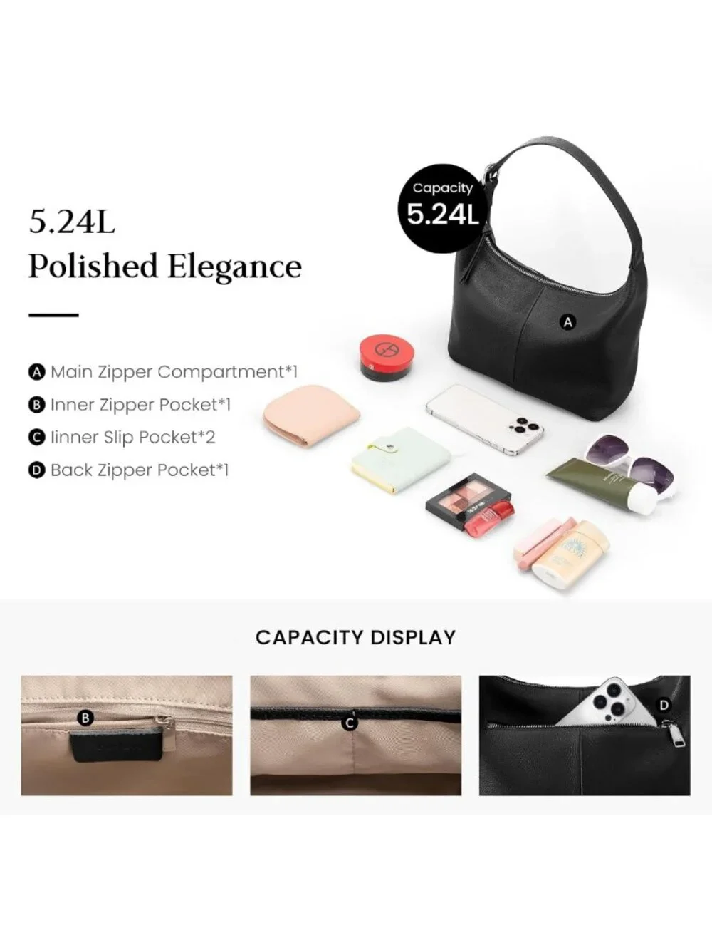 Trendy Slouchy Hobo Bag for Women | Ultra Lightweight Leather Shoulder Purse